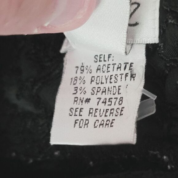 Caché Black Lace Overlay Pants Size 4 - Picture 5 of 5